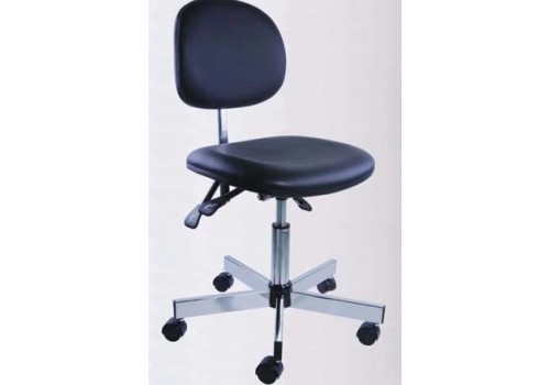 Black Anti Static Leather Chair with Medium Seat